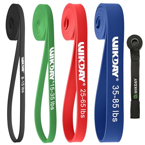 Resistance Bands, Pull Up Bands, Workout Bands for Exercise, Thick Heavy Resistance Band Set with Door Anchor, Elastic Bands for Body Stretching, Training at Home/Gym for Men & Women - color: Multicolor(8-85LBS)