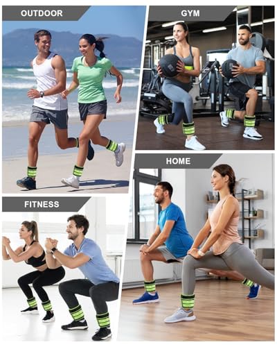 Fragraim Adjustable Ankle Weights 1-3/4/5/6/8/10/12/15/20 LBS Pair with Removable Weight for Jogging, Gymnastics, Aerobics, Physical Therapy - color: green - double buckle, style: 10 lbs each( 20 lbs pair)