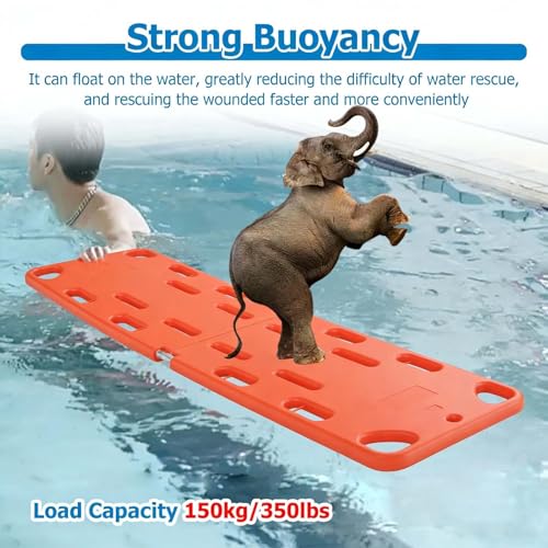 Foldable Transfer Stretcher, Lightweight 4-Fold Spine Board, PE Plastic for Patient Transport, tial Ambulance Equint, Emerncy Tool