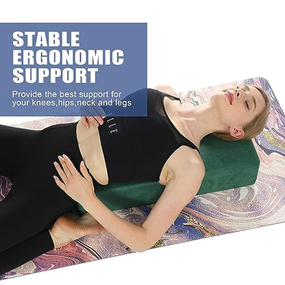 Aozora Yoga Bolster Pillow for Restorative Support & Meditation, Carry Handle & Strap Included, 8-Feet Length