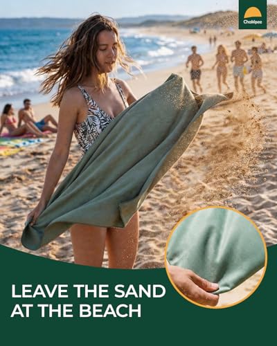 Quick Dry Microfiber Towel Travel, Beach & Camping Towels. Fast Drying, Super Absorbent & Ultra Compact for Travel, Bath, Gym, Swimming, 1 Pack, 72"x40" Army Green
