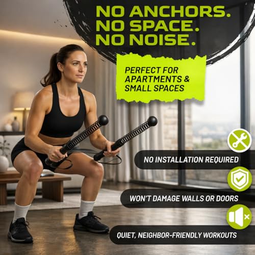 Weighted Ropeless Battle Ropes 2 Pack – 2026 Edition | Cordless Portable No Anchor Battle Rope for Home Gym & Apartment | HIIT Strength & Cardio | Non-Slip Handle | Gloves & Exercise Poster