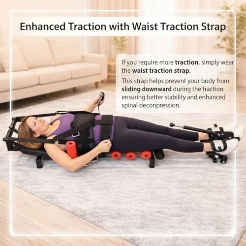 Spinal Decompression Machine Lumbar Traction Table for Back Pain Relief | Motorized lumbar traction system, spinal stretching device for sciatica and herniated disc relief, posture improvement
