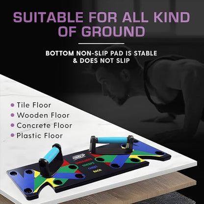 Push Up Board 9-in-1 Multi-Functional Workout Equipment for Home Pushup Board for Men and Women - Strength Training, Chest, and Arm Exercises Burn Fat & Build Muscle