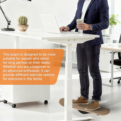 Balance Board- Gift for Adults & Kids,Wood Wobble Balance Trainer Board,Premium Slip-Resistant Surface Portable Fitness Equipment,Suitable for Core Workout, Standing Desk Exercise, Home Gym, Yoga