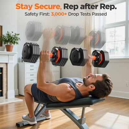 2026 FDB2 Updated Adjustable Dumbbell Set of 2, 110lbs/50lbs Weights Dumbbell Set with Storage Box, 25lbs/55lbs Adjustable Weights with Anti-slip Silicone Grip, Weight Set For Home Gym Suit both Men and Women