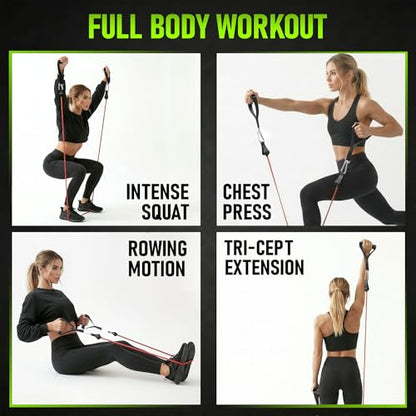 Utopia Fitness Resistance Bands with Handles, Resistance Fitness Bands Set, 5 Workout Bands (10–50 lbs), Exercise Bands with Handles, Home Gym Equipment with 1 Door Anchor, 2 Ankle Straps & Carry Bag