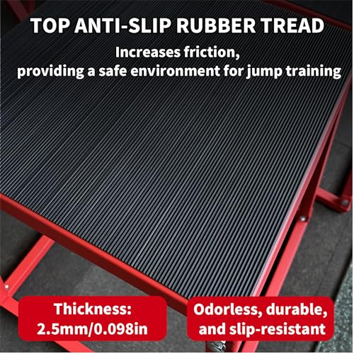 Plyometric Jump Box Set, 12/18/24/30 Inch Steel Plyo Box, Step Up Box for Workout, Plyometric Platform & Jumping Box with Anti-Slip Surface for Home Gym Training Conditioning Strength Training