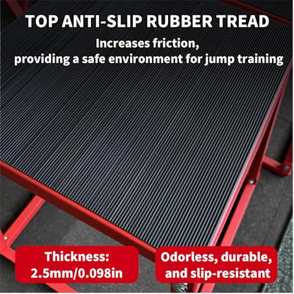 Garvee Steel Plyo Box for Exercise, Plyometric Jumping Box Metal Exercise Step Up Box with Anti-Slip Surface for Home Gym Training,Single and Set