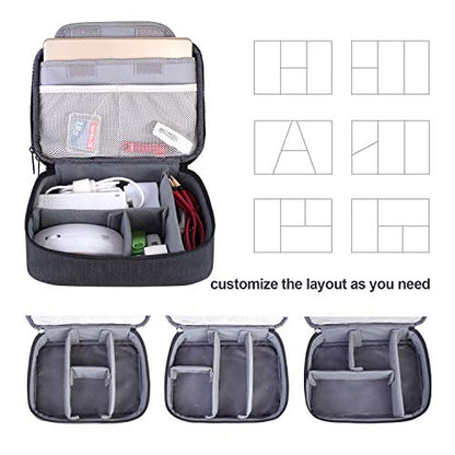 BUBM Electronic Organizer, Double Layer Travel Gadget Carry Bag for Cables, Plugs, Earphone, Flash Hard Drive and More--a Sleeve Pouch for iPad Mini(Medium, Black) - size: Medium- For 7.9" iPad Mini