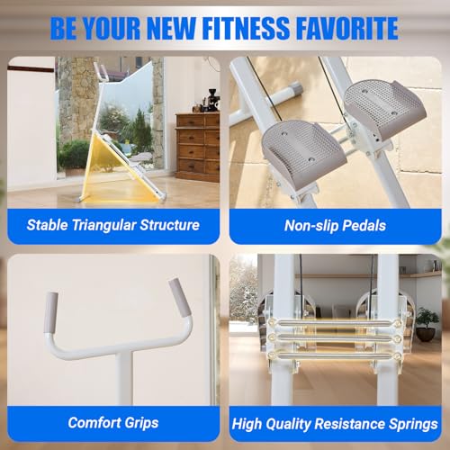 YYJO Stair Stepper for Home, 3 Adjustable Resistance, Stepper with Handlebar Foldable Stepper Vertical Climber Cardio Exercise Machine White
