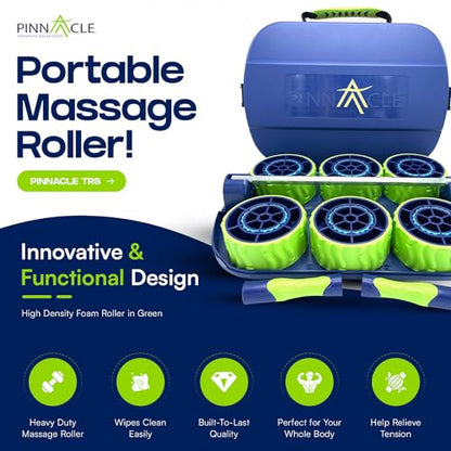 Pinnacle TRS Massage Roller - Modular Portable Muscle Roller for Sore Muscles and Full Body Adjustments - style: TRS
