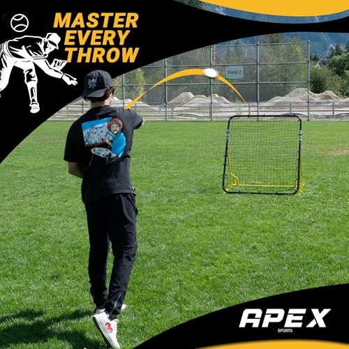 4x4.5 Ft Baseball Rebounder, Multi-Sport Trainer for Soccer and Volleyball, Adjustable Angles, Easy Storage, Durable Construction, Enhances Agility, Precision, Reflexes, Solo Practice
