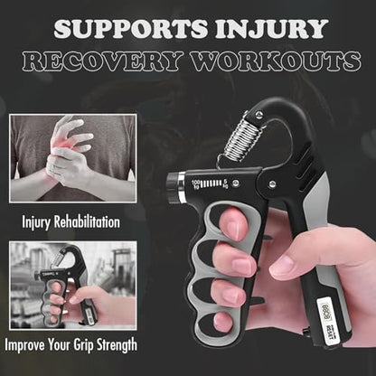Adjustable Grip Strength Trainer Hand Gripper for Grip Strength, Forearm & Wrist Strengthener, Hand Exerciser for Strength Training & Therapy 11-220Lbs(5-100KG)