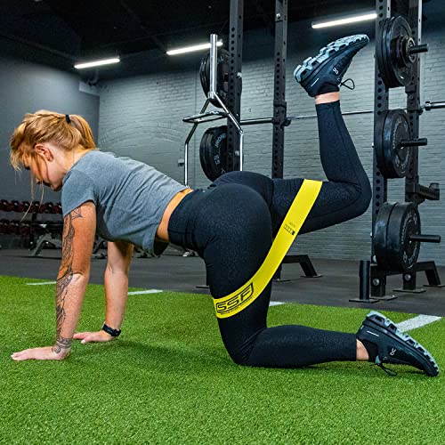 Serious Steel Fitness Fabric Mini Loop Non-Slip Resistance Band Set | Warm-Up, Physical Therapy, Glute Training, Speed and Agility Exercise Bands - color: Level 1 - X-Light (Yellow)
