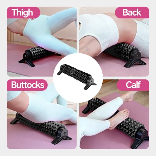 Foam Roller with Detachable Stand, 18" Deep Tissue Massage Roller, Beginner-Friendly Support Design for Muscle Recovery, Home Workout & Fitness - Black - color: Black