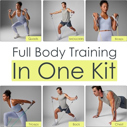 EQYP Power Tube Resistance Bands with Handles – Exercise Bands for Home Workouts - size: 50lb