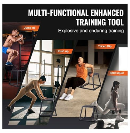 Plyometric Jump Boxes 12/18/24 Inch Set, Plyo Box for Fitness, Agility Training, Step Up Platform - Home Gym Conditioning, Strength Workouts - Black