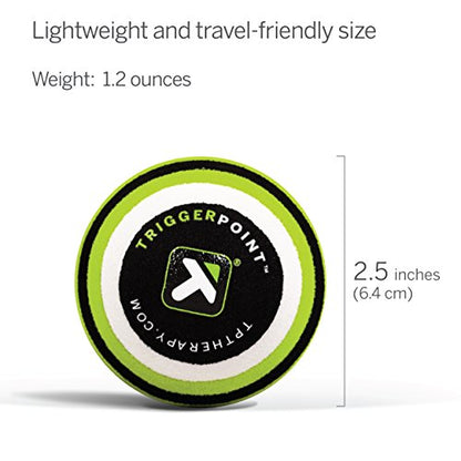 Trigger Point MB1, Balle De Massage, Massage Pronfond Des Tissus Muscluclaires, Vert, Blanc Et Noir, 2.6''/5cm