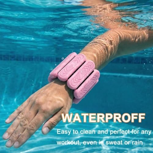 Wrist & Ankle Weights for Women Men, 1lb/2lb/4lb Set of 2 - Adjustable Wearable Weighted Bands, Waterproof Silicone Arm & Leg Weights for Pilates, Yoga, Walking, Dance, Home Workout & Gym
