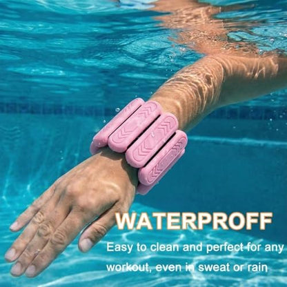 Wrist & Ankle Weights for Women Men, 1lb/2lb/4lb Set of 2 - Adjustable Wearable Weighted Bands, Waterproof Silicone Arm & Leg Weights for Pilates, Yoga, Walking, Dance, Home Workout & Gym