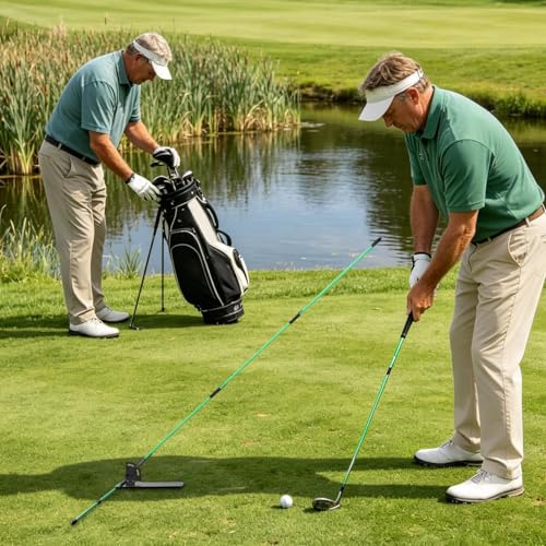 Golf Aiming Trainer – Angle Bracket Plate, Putting Practice Aid, Swing Pósture Corrector | Beginner Alignment System for Indoor Outdoor Golf Training