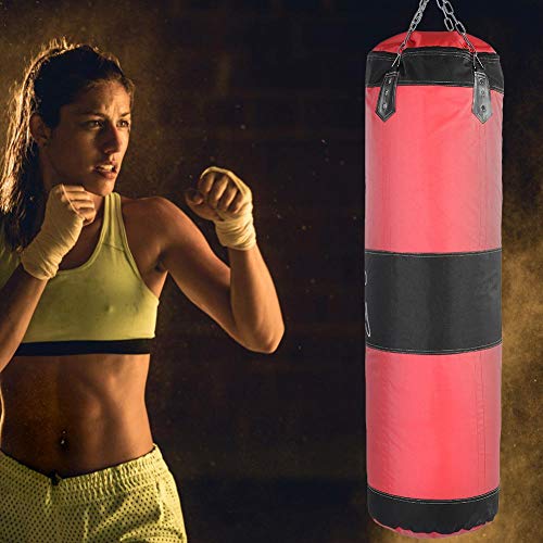 Boxing Punch Bag Heavy Duty Punching Bag with Chains for Boxing Training Fitness Sandbag(1m Red) Martial Arts