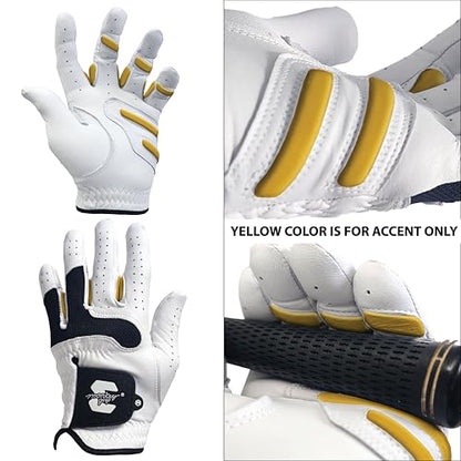 Golf Glove Bearing Capacity Non Slip No Slice pad Premium Leather Power Pad Left Hand, MAN-Small, White - size: Man L_Left Hand