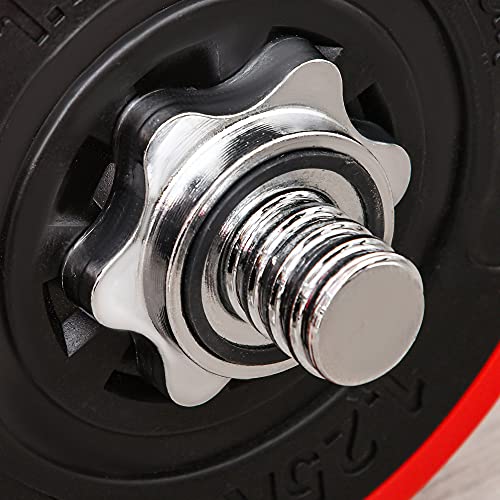 Soozier Adjustable Dumbbell Set, Convertible to Barbell Weight Set for Home Gym Women and Men Weight Lifting Training.