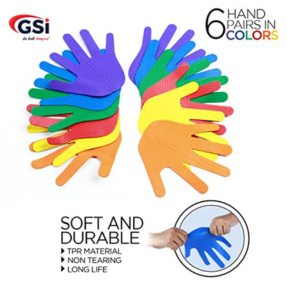 GSi Spot Markers – Non-Slip Non-Toxic Poly Spots – Floor Markers for PE, Sports & Classroom Activities - size: 3.⁠ ⁠Hand
