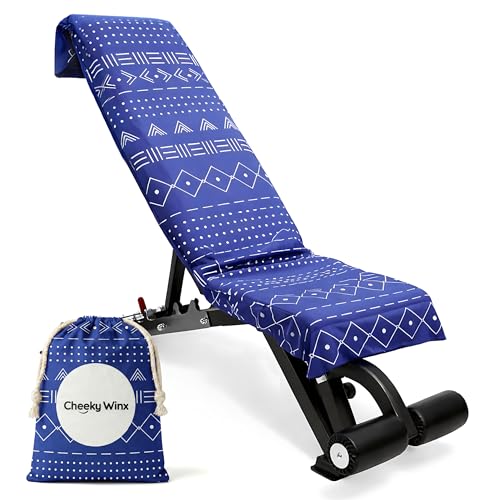 Hooded Microfiber Gym Towel – Highly Absorbent Car Seat Towel with Carry Bag – Double-Sided Sweat Towel, Reversible, Quick Dry & Sand-Resistant Fabric, Aztech Blue, 130 x 60cm