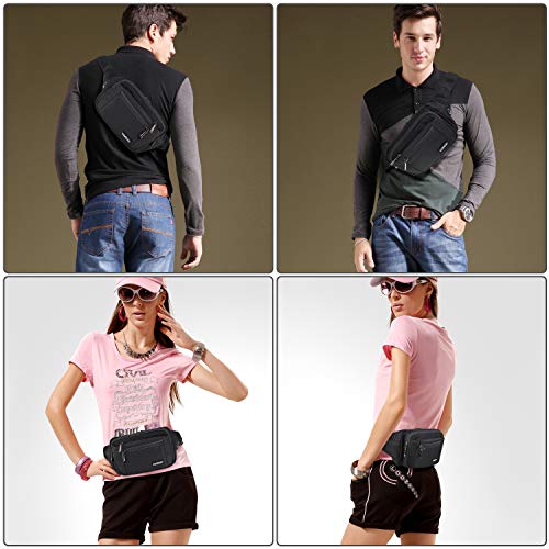 CXWMZY Fanny Packs For Women & Men Waist Pack Hip Bum Bag with Multi-Pockets Large Capacity Waterproof Casual Bum Bag for Disney Traveling Casual Cycling Running Hiking - color: Black_1
