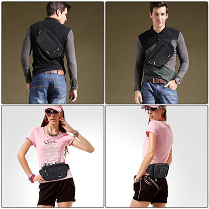 CXWMZY Fanny Packs For Women & Men Waist Pack Hip Bum Bag with Multi-Pockets Large Capacity Waterproof Casual Bum Bag for Disney Traveling Casual Cycling Running Hiking - color: Black_1