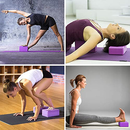Yoga Mat Set for Beginners,Yoga Mat with Carrying Strap,Yoga Blocks 2 Pack with Yoga Strap,Yoga Ball,Ankle Puller,11-Piece Yoga Kits and Sets for Beginners,Yoga Starter Kit for Women Men