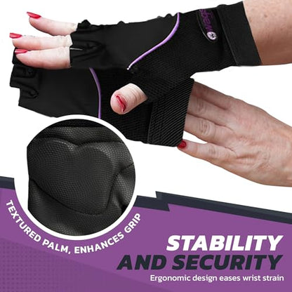 Wrist Assured Gloves - Slim Gel Pad & Absorbent Inner Liner, Workout Gloves for Women & Men, Yoga & Pilates - size: Small