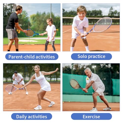 Tennis Trainer Rebound Ball with 3 String Balls,Tennis Practice Device,Portable Tennis Training Tool Suitable for Beginners Sport Exercise