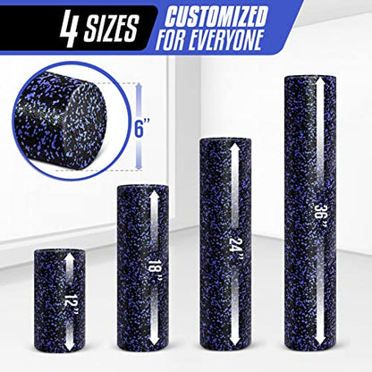 Yes4All High-Density EPP Round Back Roller Foam, Exercise Foam Roller for Yoga, Pilates & Stretching - 12, 18, 24, 36 inch