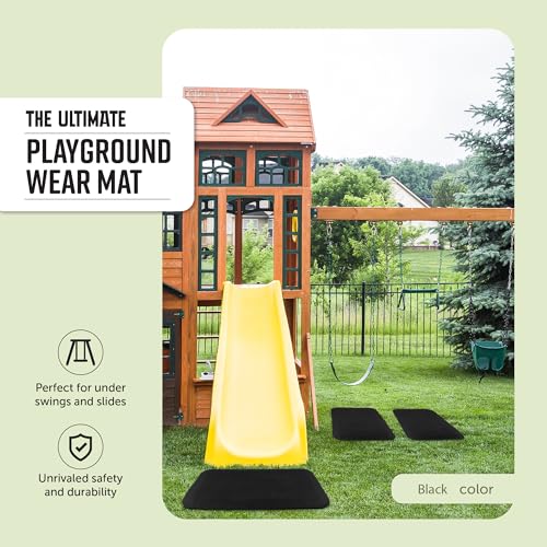 Playground Safety Rubber Wearmat for Swingsets and Slides - 1" Thick X 24" W X 40" L (1 Pack, Black)
