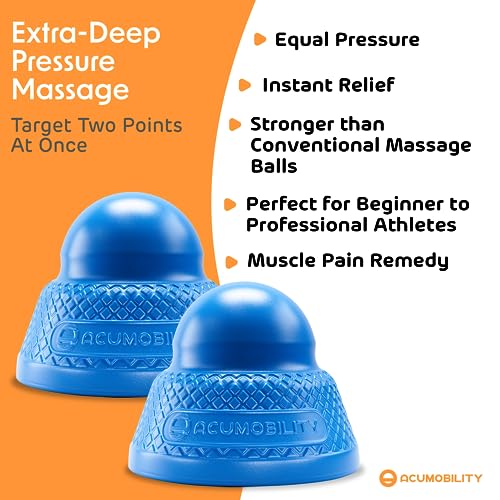 Acumobility Massage Ball Roller 2 Pack - Trigger Point - Massage Balls - color: Blue