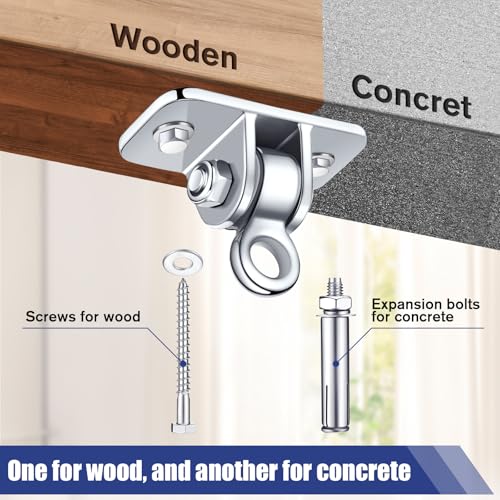 Tandefio 6 Sets Swing Hanger with Swingset Accessory, Stainless Steel Color - color: Stainless Steel Color