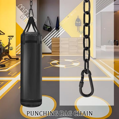 Hanging Swing Chain, 4 Pack 25 Inch 440 Pounds Capacity Heavy Duty Hammock Hardware Kit for Swing Chair, Punching Bag, Hammock, Indoor & Outdoor Gym Accessories (Black)