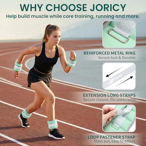 Adjustable Ankle Weights for Women Men A Pair of 1-3/4/5/6/8/10/20LBS - color: Green