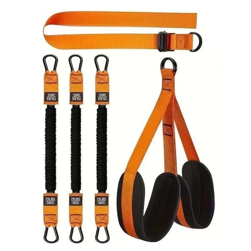 Resistance Bands Set for Pull Ups and Stretching - Heavy Duty Exercise Bands with 5 Resistance Levels, Door Anchor, Handles, Ankle Straps - Home Gym Workout Equipment for Strength Training