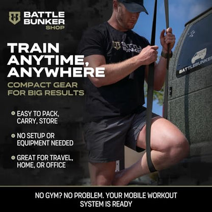 Battle Bands Resistance Bands – Pull Up Assistance Bands & Stretch Bands for Exercise – Heavy Duty Workout Resistance Bands Set for Strength Training, Powerlifting, Home Gym & Stretching – Men & Women - color: Black
