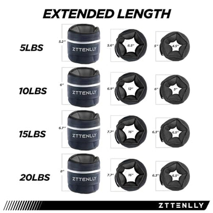 Adjustable Ankle Weights 1-5/10/15/20LBS Pair with Carry Bag - Breathable Fabrics, Reflective Trim - Strength Training Leg Wrist Arm Ankle Walking Weights Sets for Women Men Kids - color: Black, size: 10 lbs Pair (5 lbs Each)
