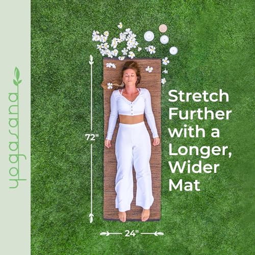 Yogasana Organic Cotton Yoga Mat - Non Slip Hand-Woven Foldable Yoga Rug Provides Excellent Comfort, Traction & Support - Travel Extra Thick Yoga Mats for Indoor & Outdoor Use - 24 x 72 Inches