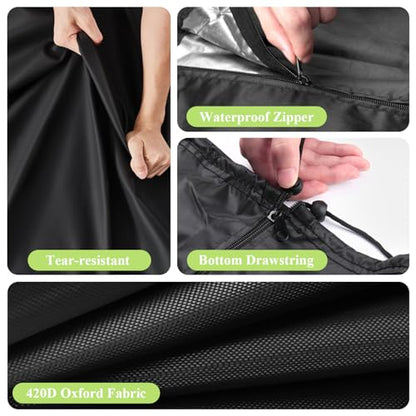 Squat Rack Cover with Waterproof Zipper, Protective Cover for Power Cage/Weight Lifting Rack/Weight Cage/Power Racks for Home Gym Equipment Storage-Indoor & Outdoor Use