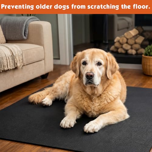 Nuanchu Yoga Mat Roll 24 inch Width, 4mm Thick Non Slip Exercise Mat, Large Anti Tear Gym Flooring for Home Workout, Fitness, Senior Dog Floor Protection