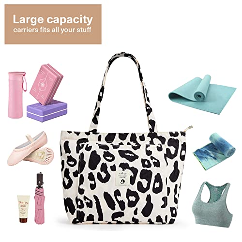 Yoga Bags for Women with Yoga Mats Bags Carrier Carryall Canvas Tote for Pilates Shoulder for Travel Office Beach Workout