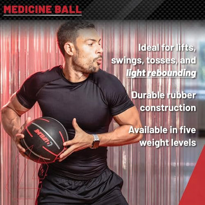 Lifeline Fitness Medicine Ball - Total Body Strength and Stability Training - Non-Slip, Light Bounce - Textured Surface - Durable - Home Gym Exercise Equipment - style: 4LB